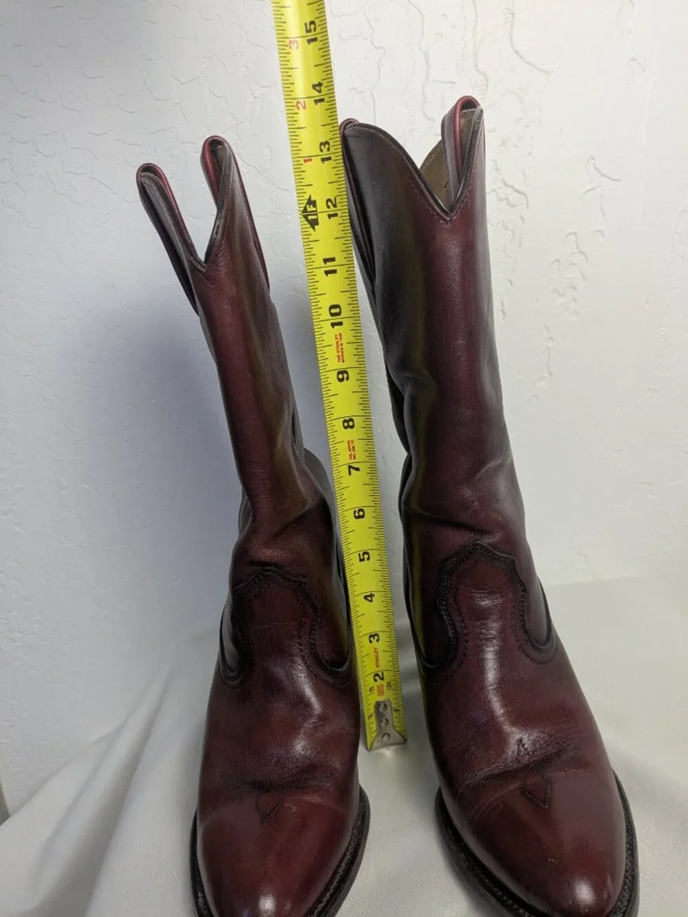 Vintage Frye 7104 Western Cowboy Boots Women's 8.5B Oxblood Burgundy USA 70s - Picture 13 of 16
